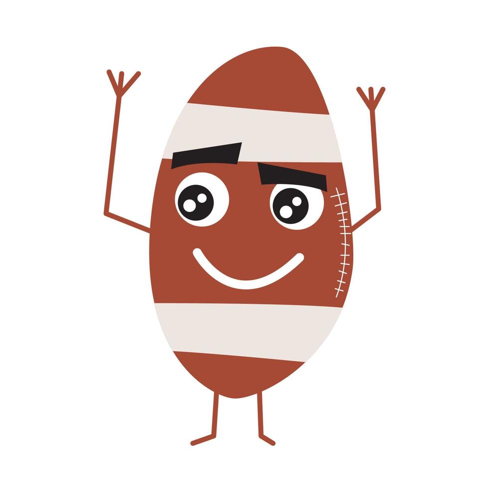 Cute American Football Ball Cartoon Character. vector