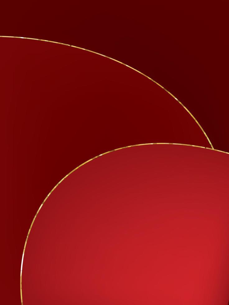 fondo rojo abstracto de lujo con líneas doradas vector