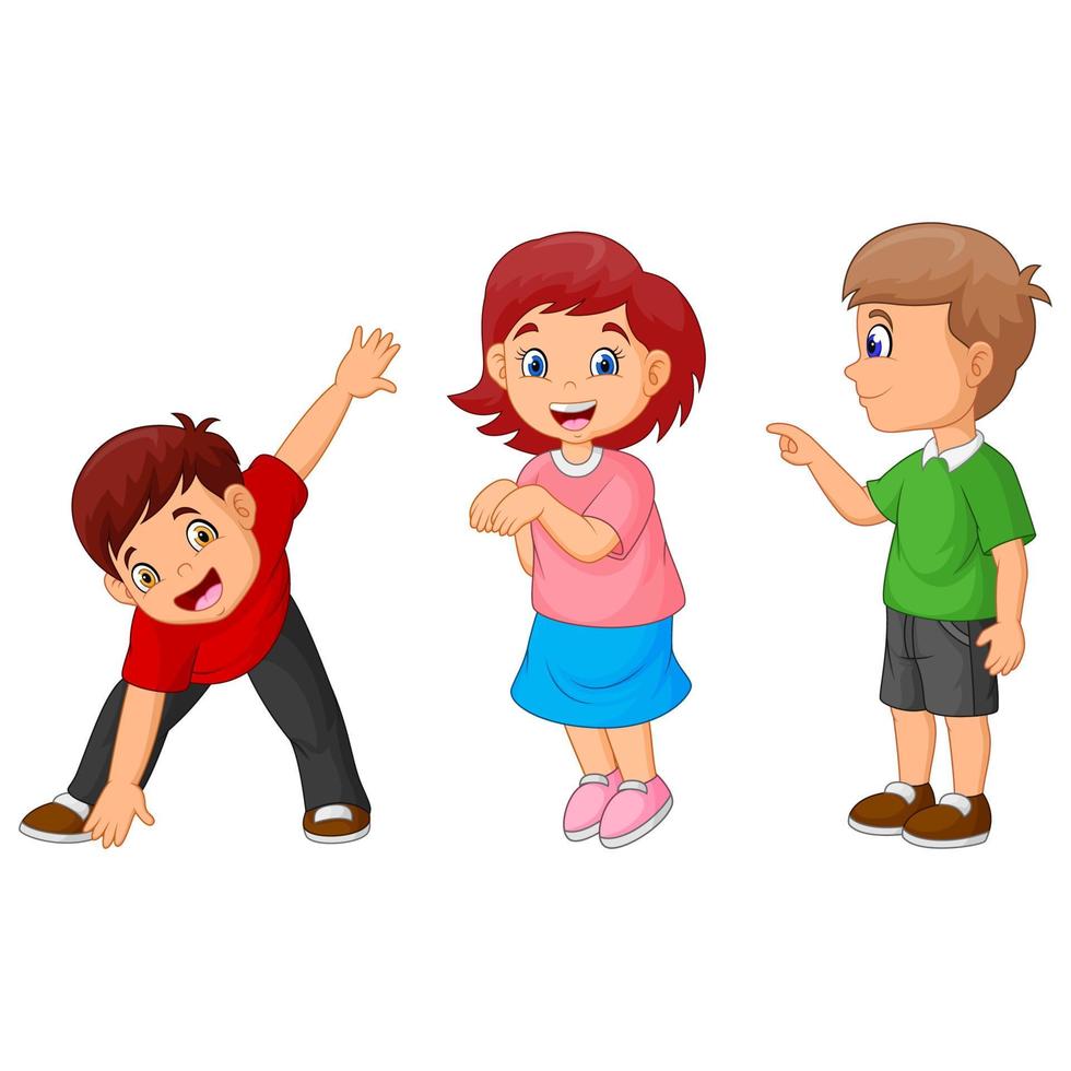 Funny Cartoon happy childrens play vector