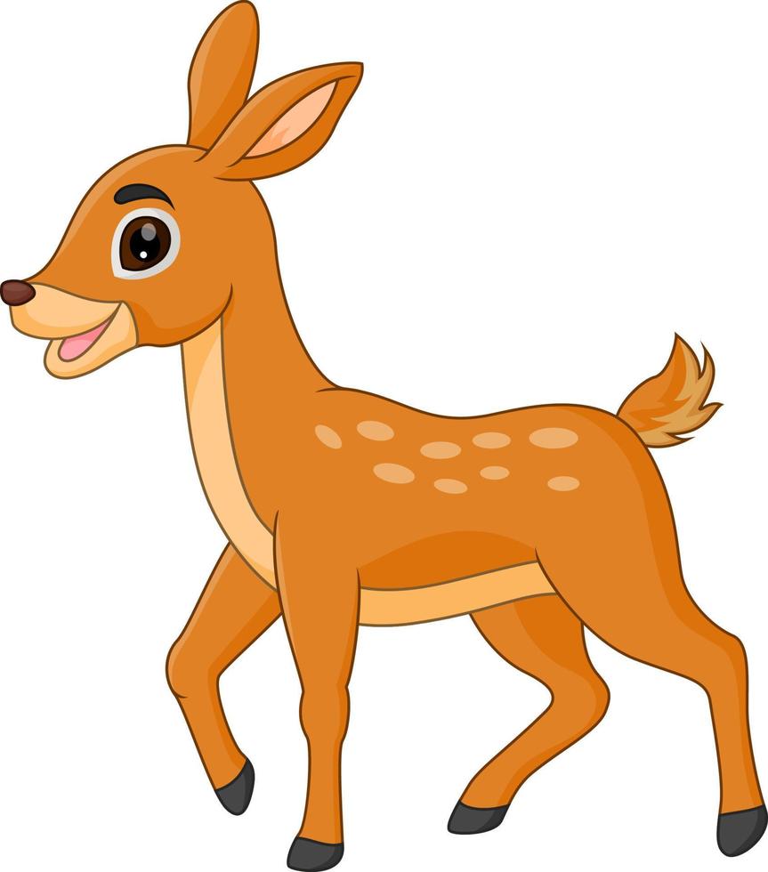 Cute deer cartoon funny alone vector