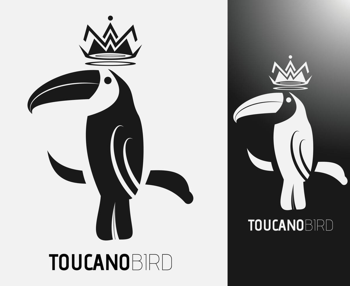 Simple toucan bird sitting art logo icon symbol design illustration inspiration. Beautiful bird logo icon design. vector