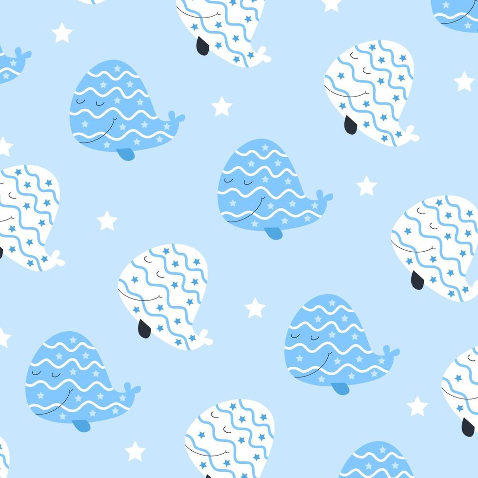 Seamless pattern with cute dolphins perfect for wrapping paper vector