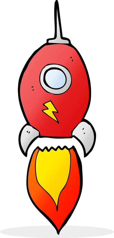 doodle cartoon spaceship vector