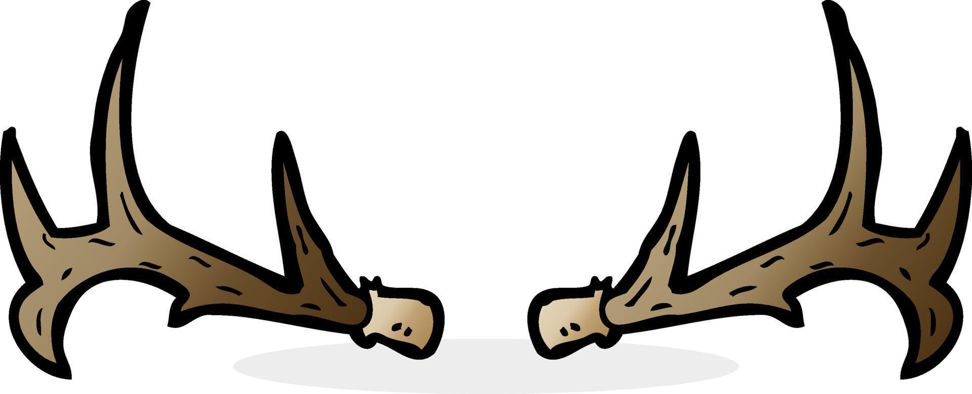 doodle cartoon antlers vector