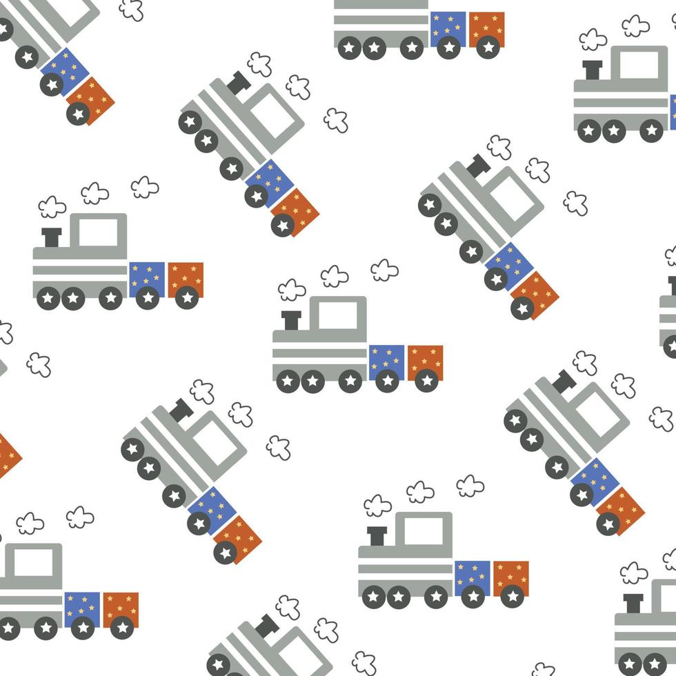 Seamless pattern with trains perfect for wrapping paper vector