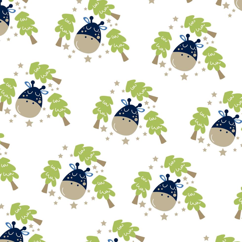 Seamless pattern with cute cow head perfect for wrapping paper vector