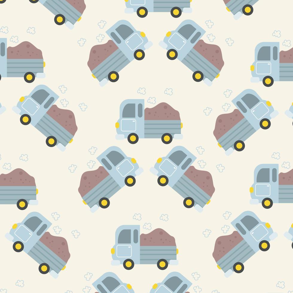 Seamless pattern with trucks perfect for wrapping paper vector