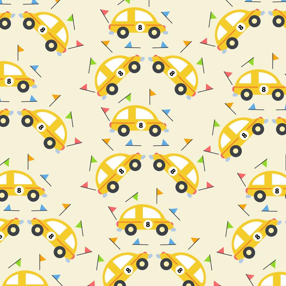 Seamless pattern with vintage racing cars perfect for wrapping paper vector