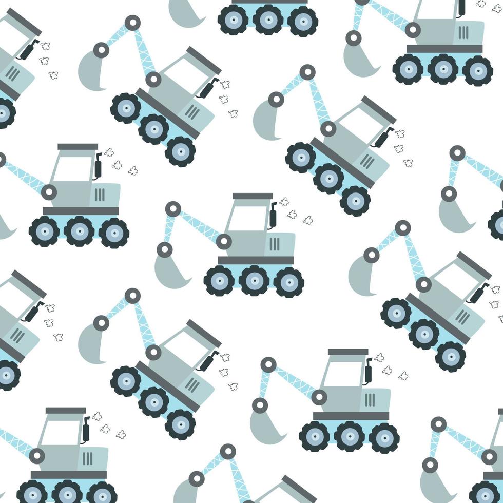 Seamless pattern with construction car perfect for wrapping paper vector