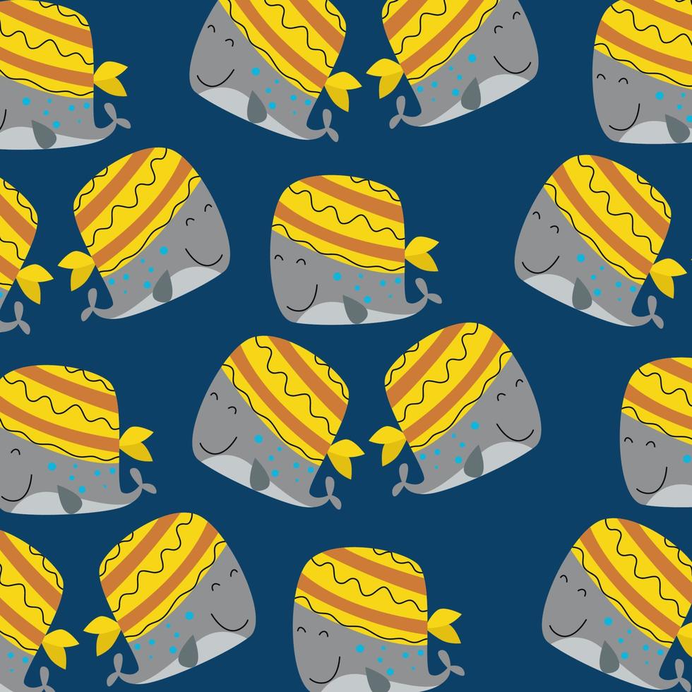 Seamless pattern with cute dolphins perfect for wrapping paper vector