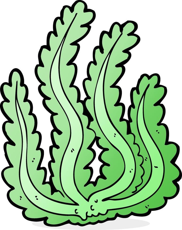 doodle cartoon seaweed vector