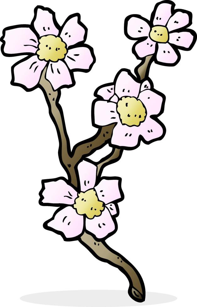 doodle cartoon flowers vector