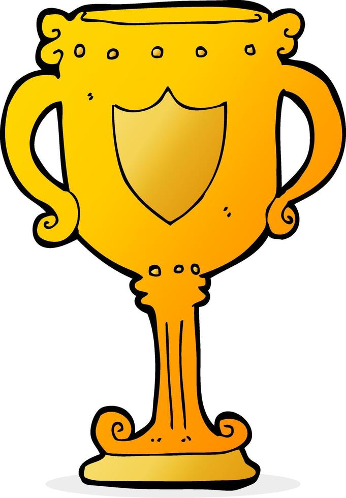 doodle cartoon trophy vector