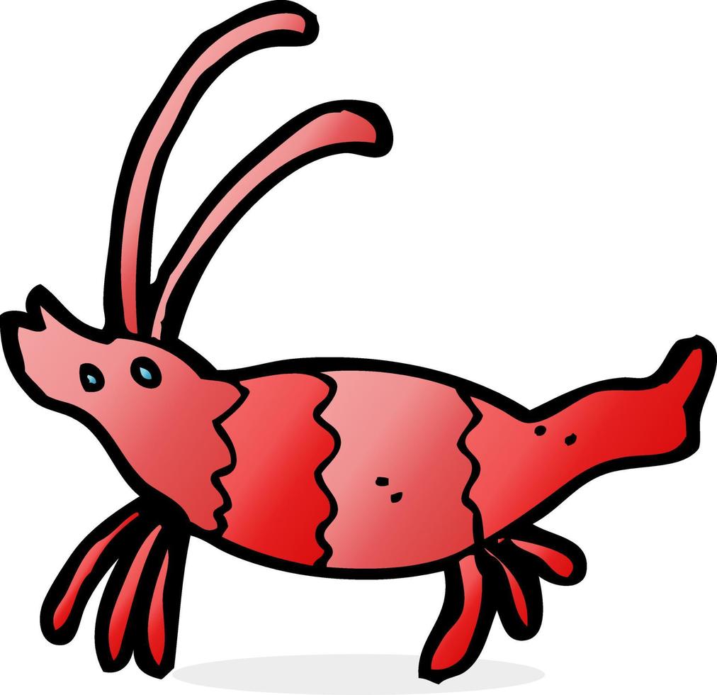 doodle character cartoon shrimp vector