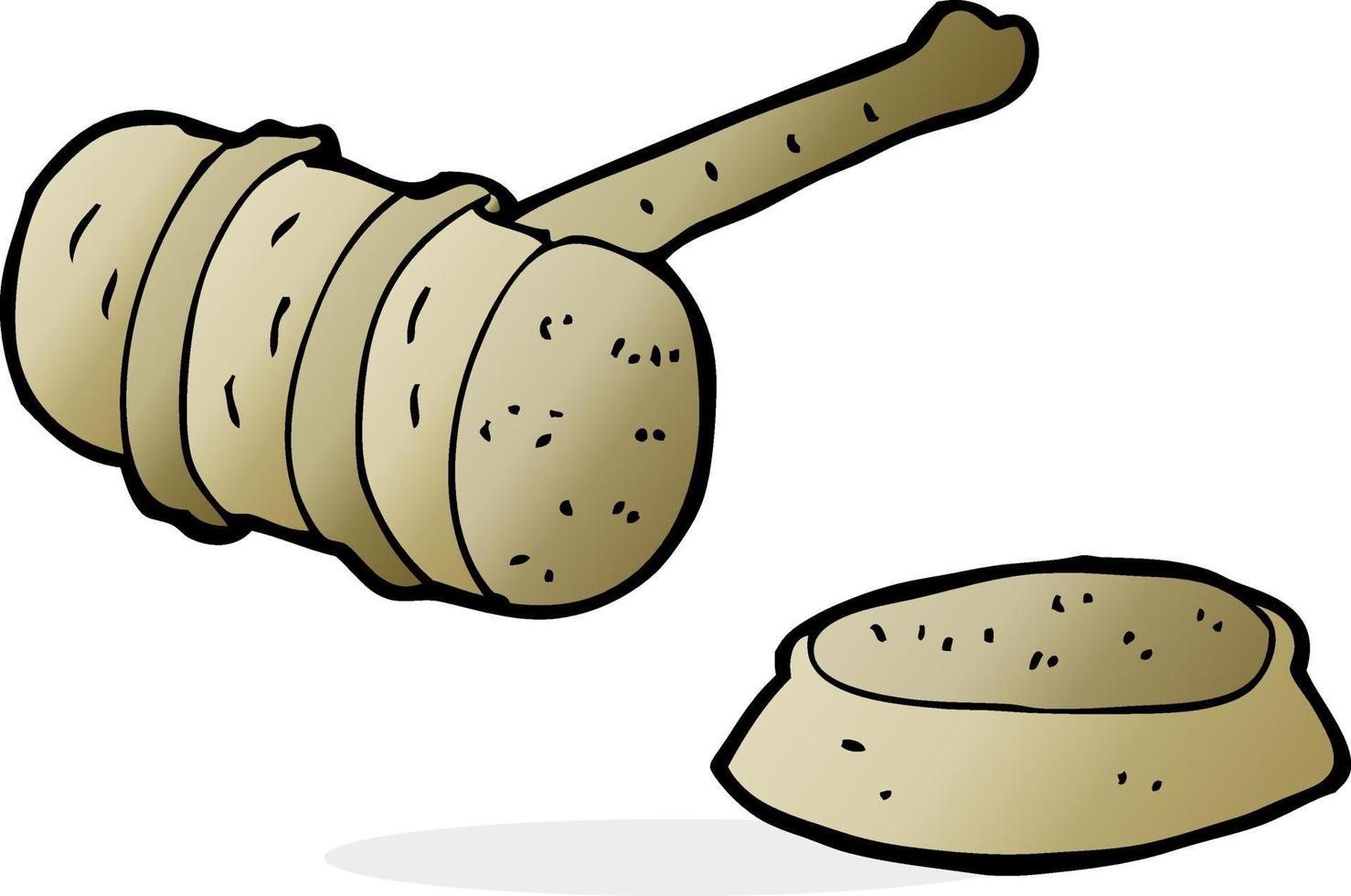 doodle cartoon gavel vector