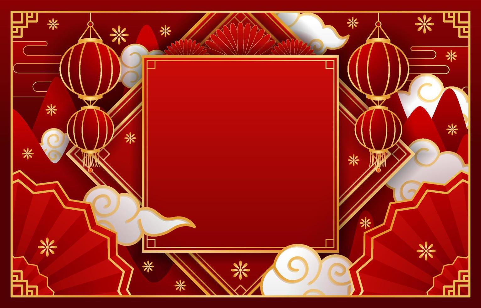 Chinese New Year Deep Red Background vector