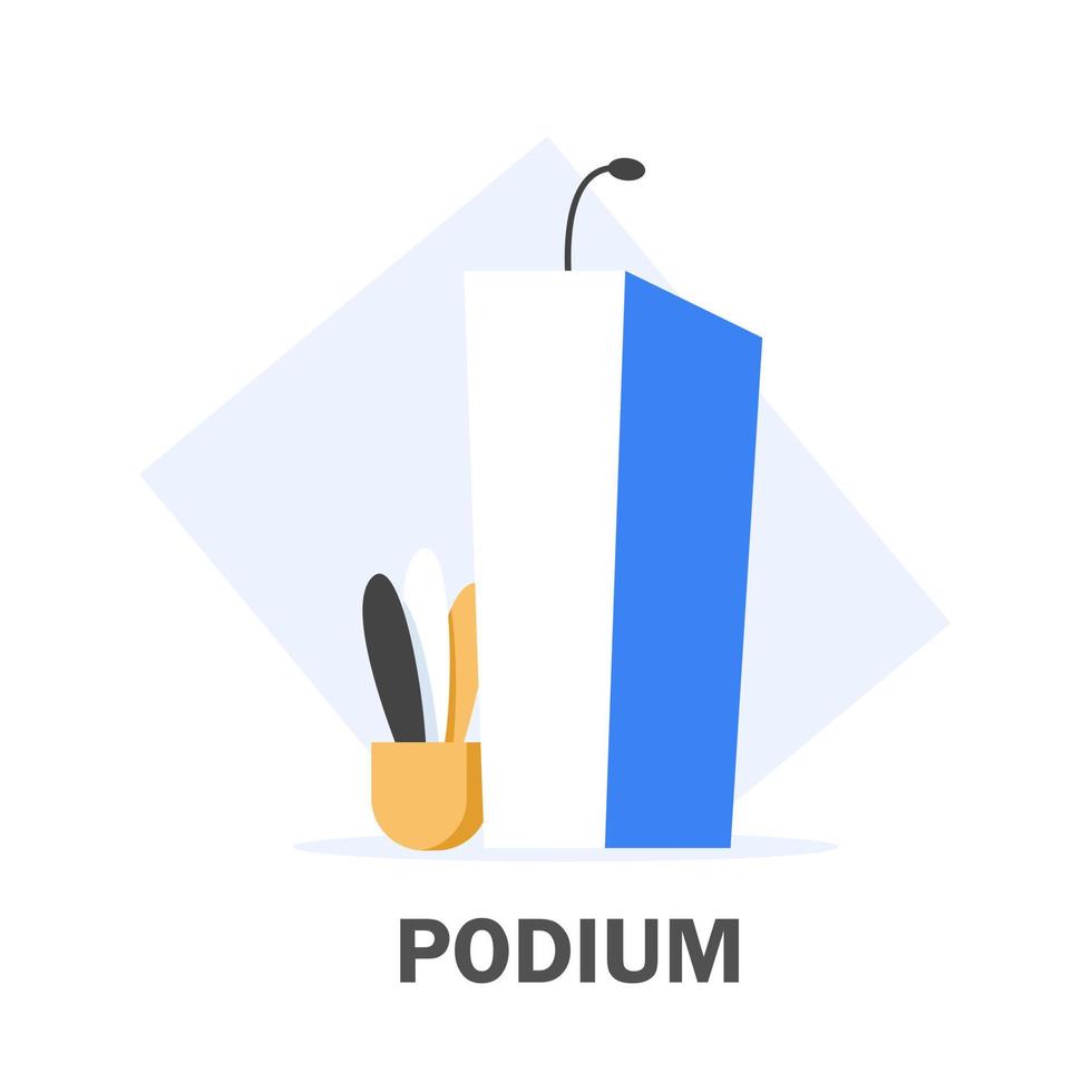 Different Debate Rostrum And Podium,flat design icon vector illustration