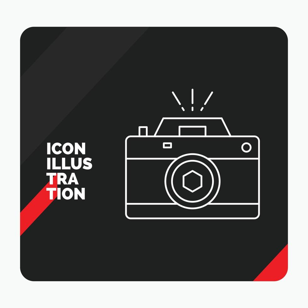 Red and Black Creative presentation Background for Camera. photography. capture. photo. aperture Line Icon vector