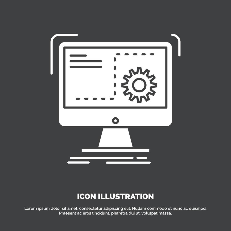 Command. computer. function. process. progress Icon. glyph vector symbol for UI and UX. website or mobile application