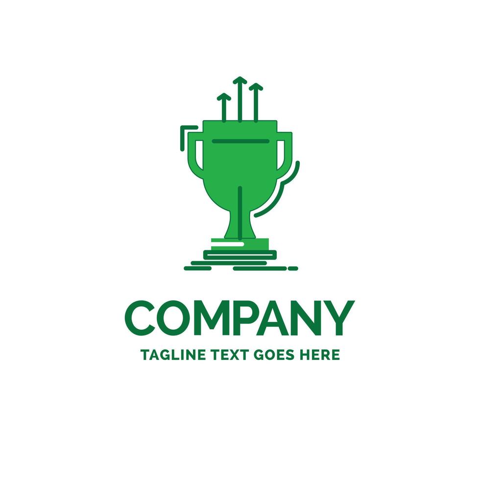 award. competitive. cup. edge. prize Flat Business Logo template. Creative Green Brand Name Design. vector
