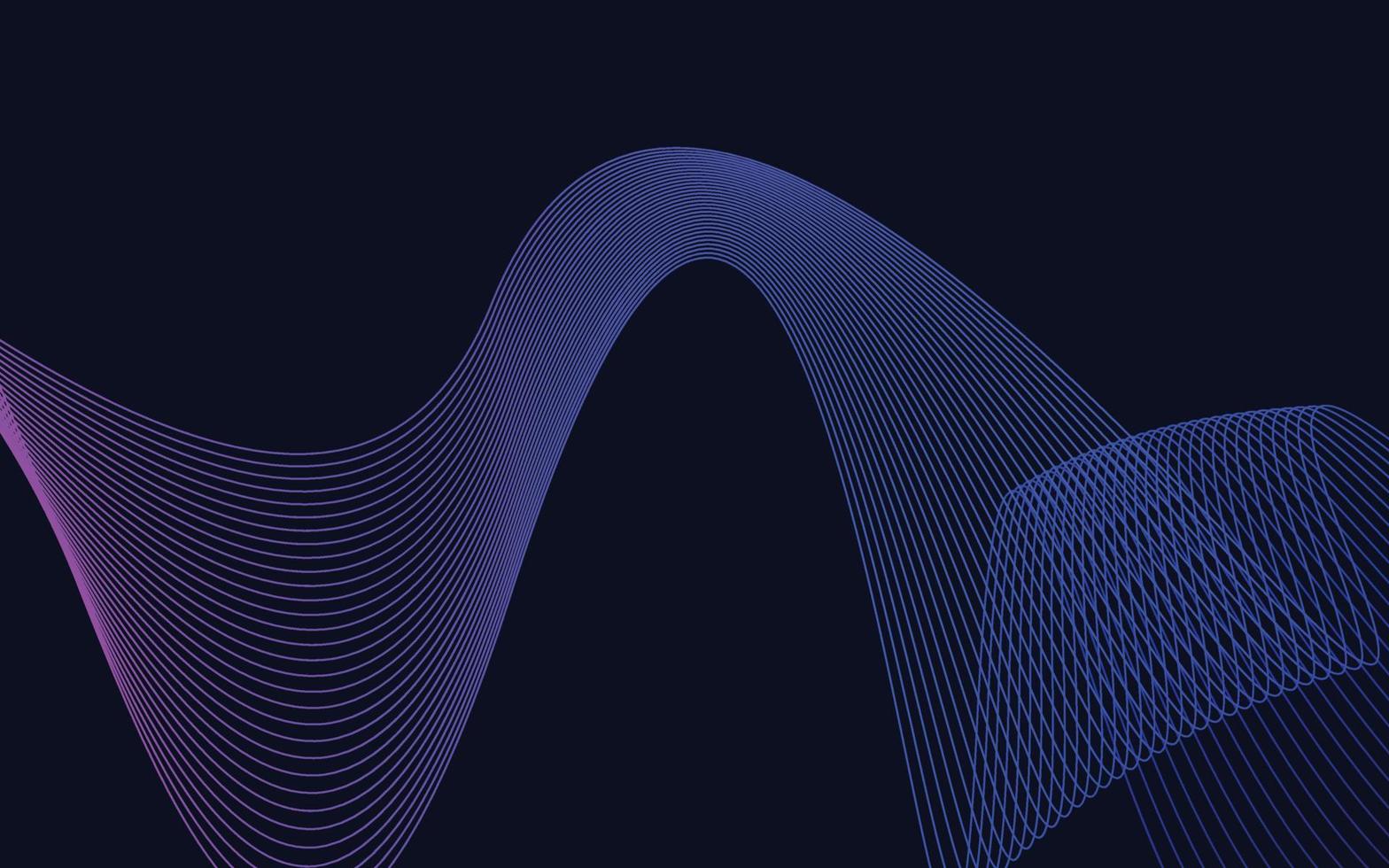 Wave with shadow. Abstract blue lines on a background vector