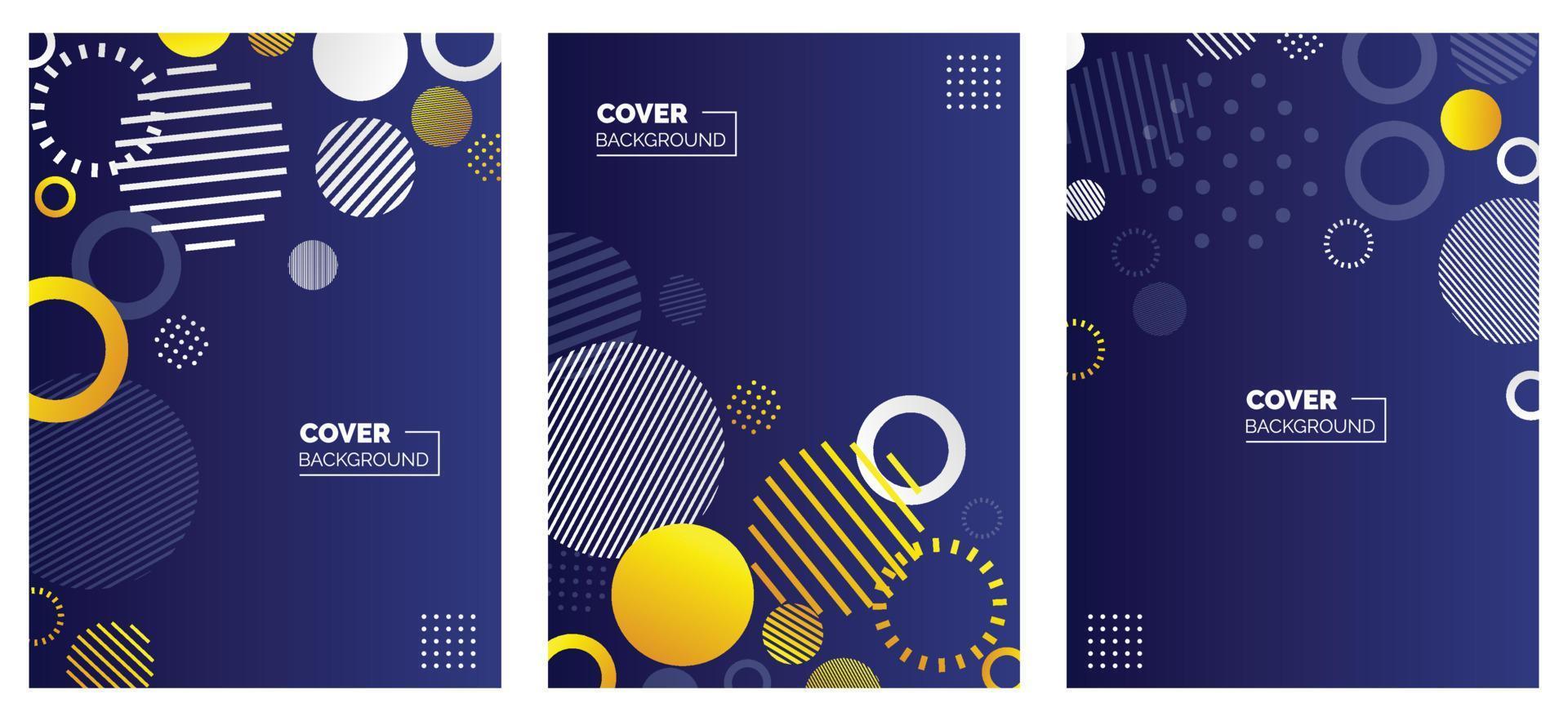 Covers templates set with bauhaus. memphis and hipster style graphic geometric elements. Applicable for placards. brochures. posters. covers and banners. Vector illustrations