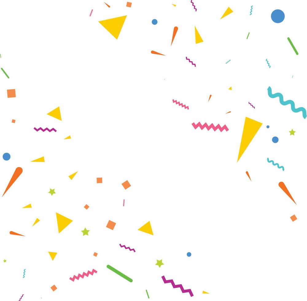 Colorful Confetti. Vector Festive Illustration of Falling Shiny Confetti Isolated on Transparent White Background. Holiday Decorative Tinsel Element for Design