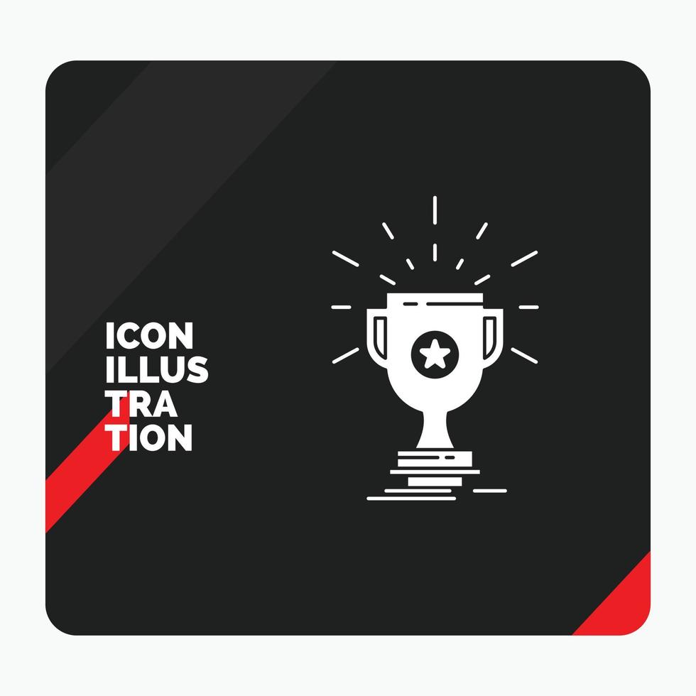 Red and Black Creative presentation Background for award. trophy. prize. win. cup Glyph Icon vector