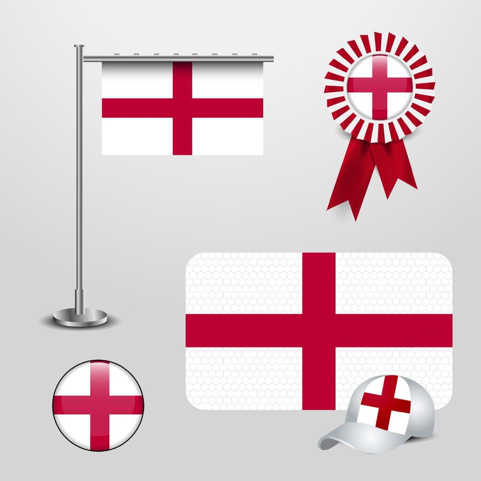 conjunto de bandera de país de inglaterra reino unido vector