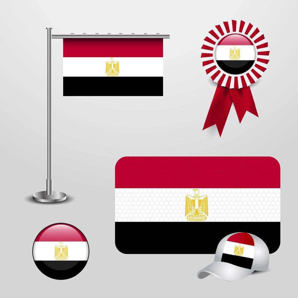 conjunto de bandera de país de egipto vector