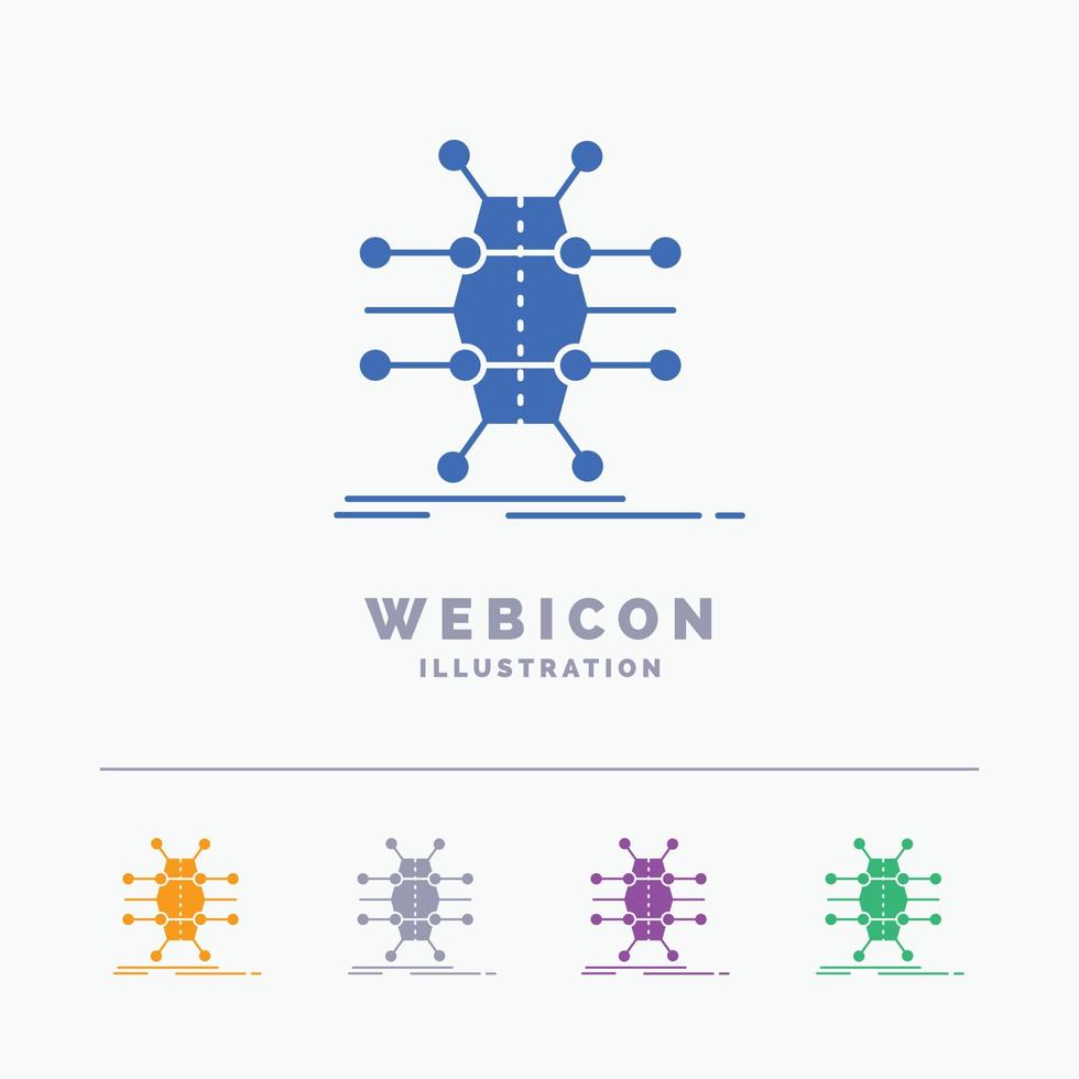 Distribution. grid. infrastructure. network. smart 5 Color Glyph Web Icon Template isolated on white. Vector illustration