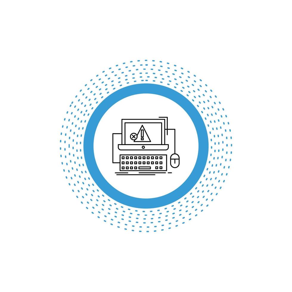Computer. crash. error. failure. system Line Icon. Vector isolated illustration