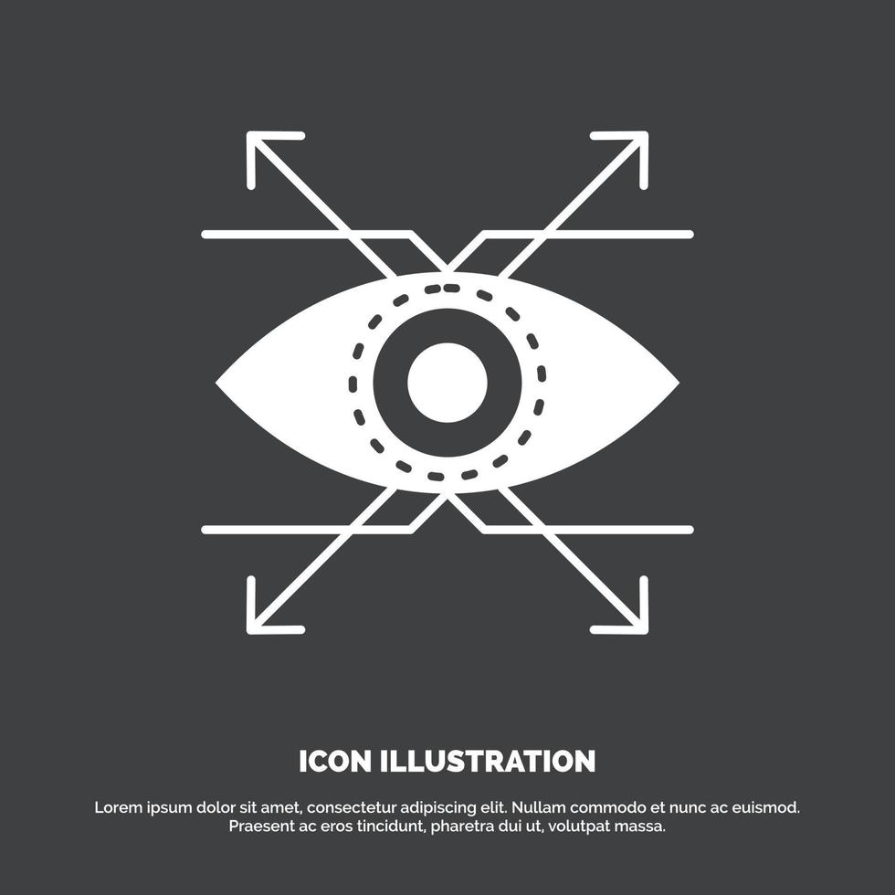 Business. eye. look. vision Icon. glyph vector symbol for UI and UX. website or mobile application