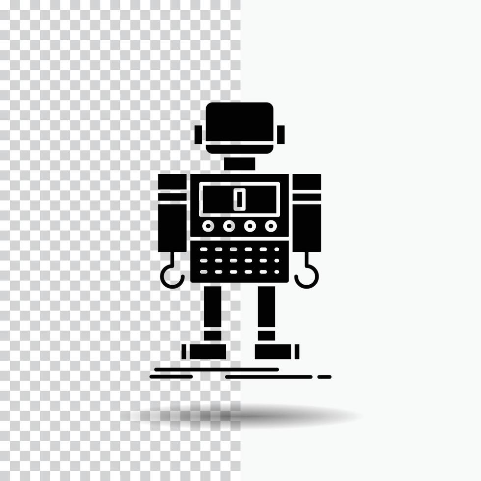 autonomous. machine. robot. robotic. technology Glyph Icon on Transparent Background. Black Icon vector