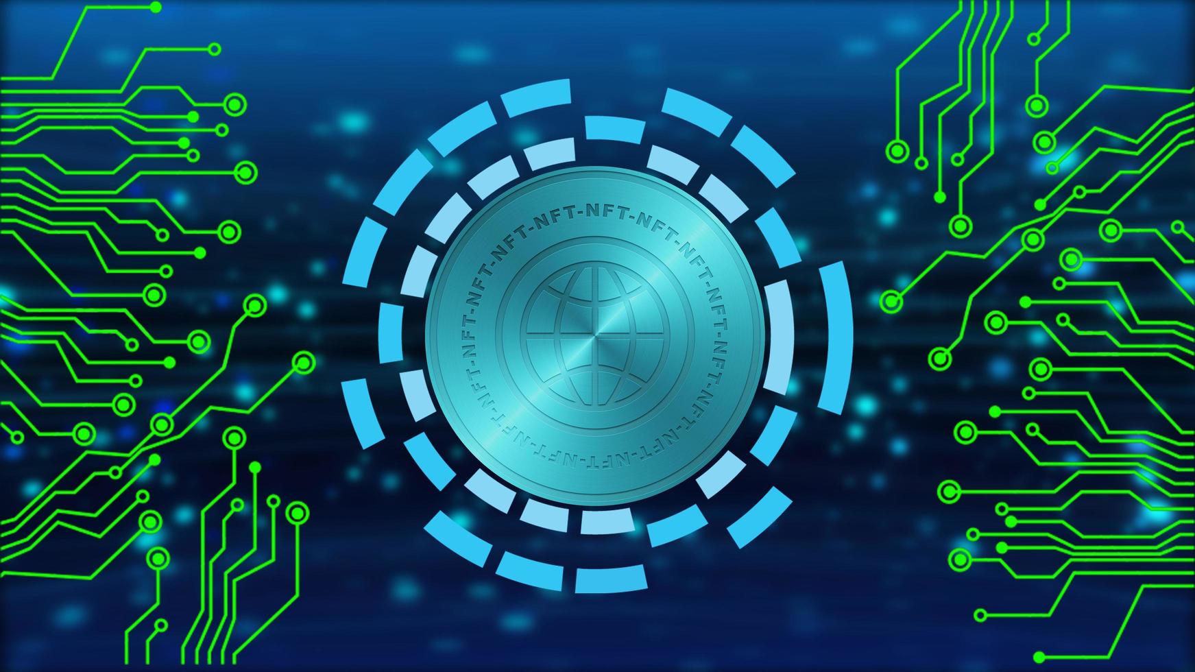 nft token no fungible concepto cryptocurrency blockchain transformación de dinero digital para tecnología de próxima generación foto