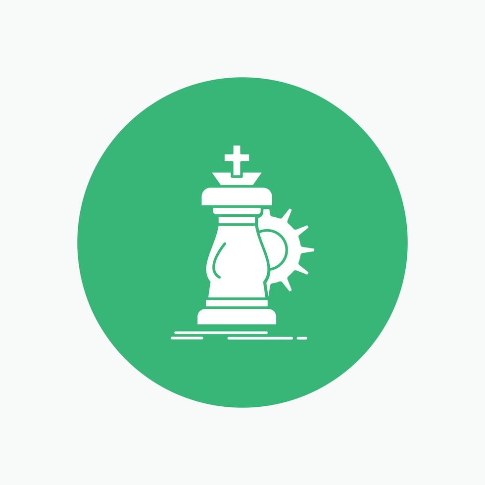 strategy. chess. horse. knight. success White Glyph Icon in Circle. Vector Button illustration