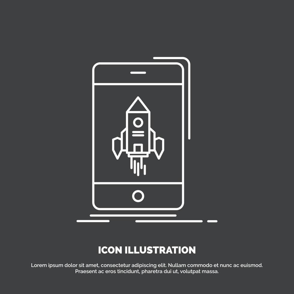game. gaming. start. mobile. phone Icon. Line vector symbol for UI and UX. website or mobile application