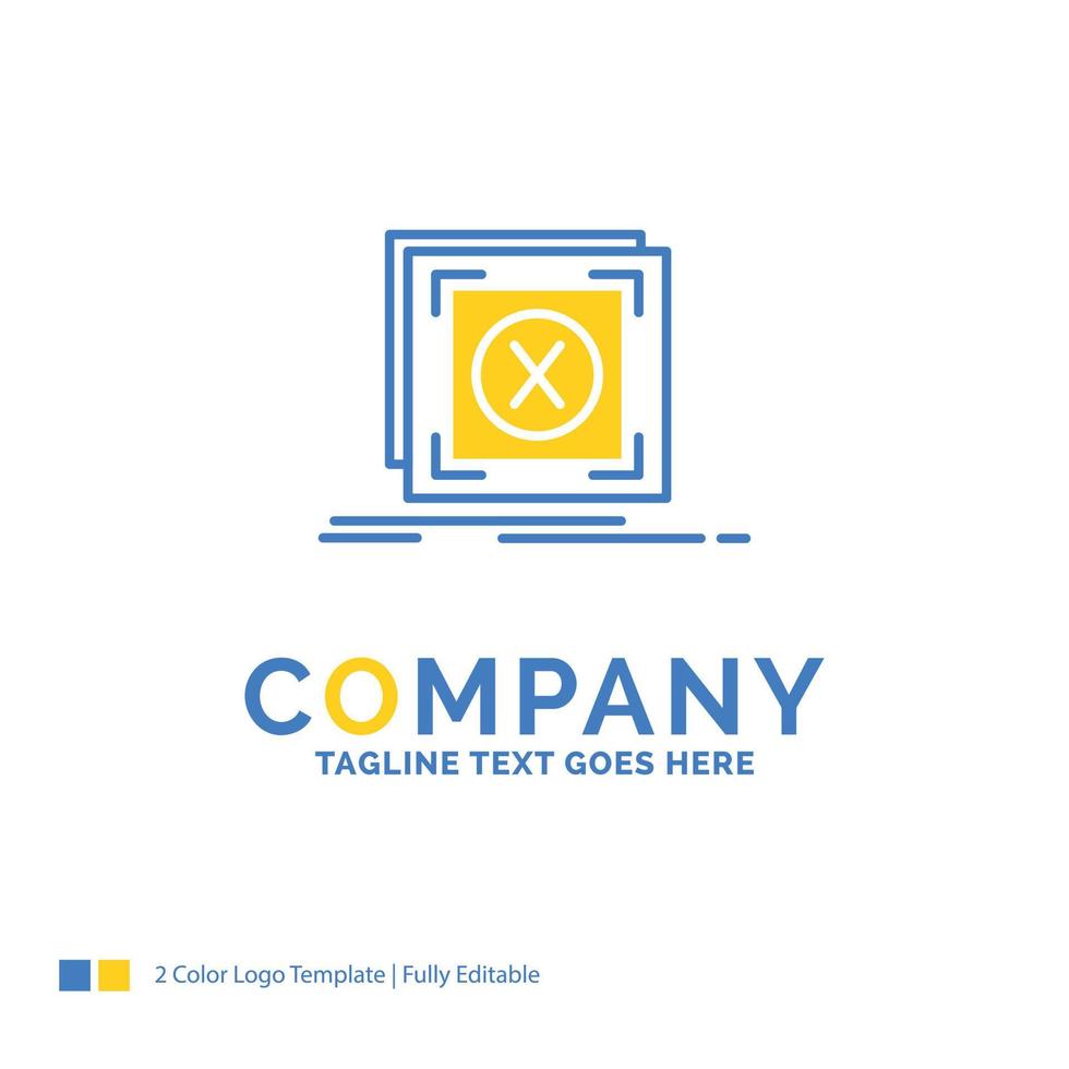 error. application. message. problem. server Blue Yellow Business Logo template. Creative Design Template Place for Tagline. vector