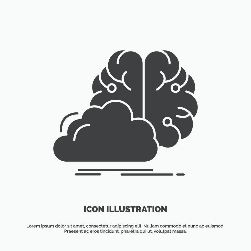 brainstorming. creative. idea. innovation. inspiration Icon. glyph vector gray symbol for UI and UX. website or mobile application