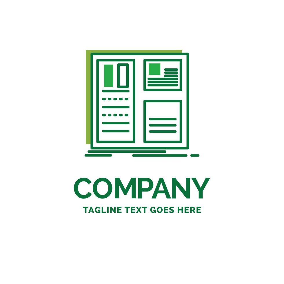 Design. grid. interface. layout. ui Flat Business Logo template. Creative Green Brand Name Design. vector