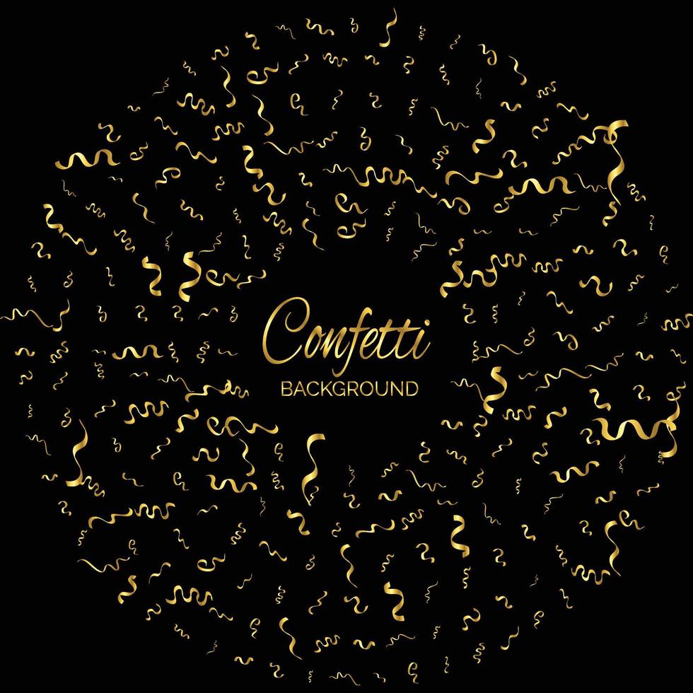 confeti dorado aislado. fondo festivo. ilustración vectorial vector