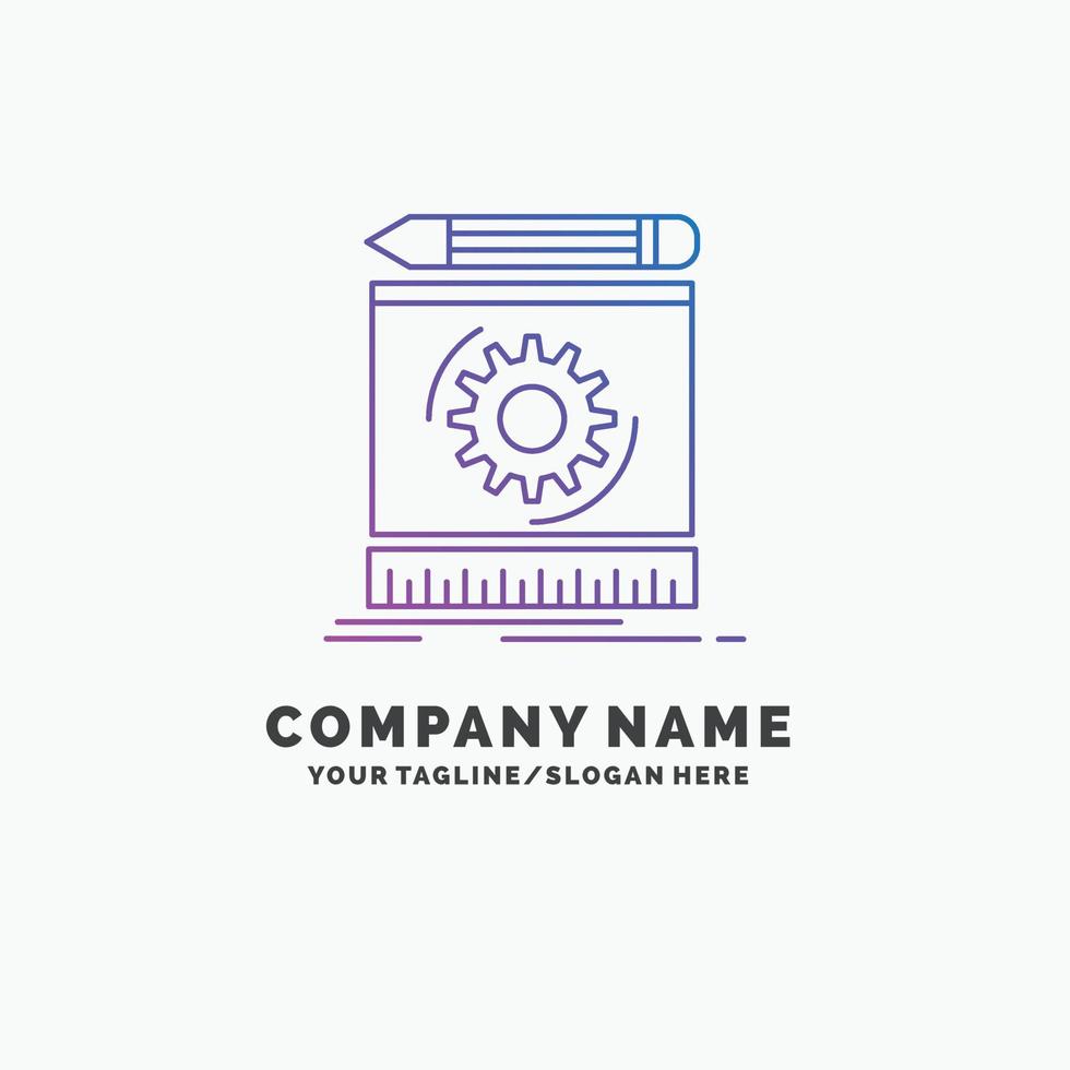 Draft. engineering. process. prototype. prototyping Purple Business Logo Template. Place for Tagline vector