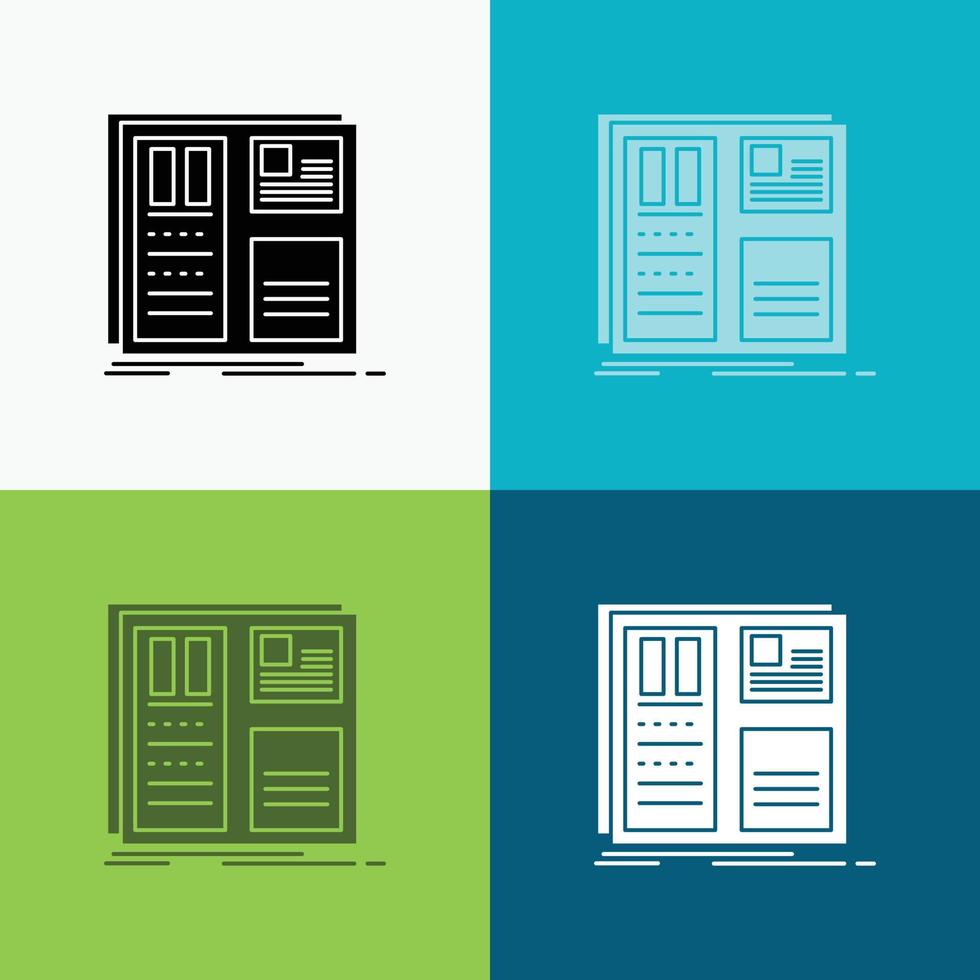 Design. grid. interface. layout. ui Icon Over Various Background. glyph style design. designed for web and app. Eps 10 vector illustration