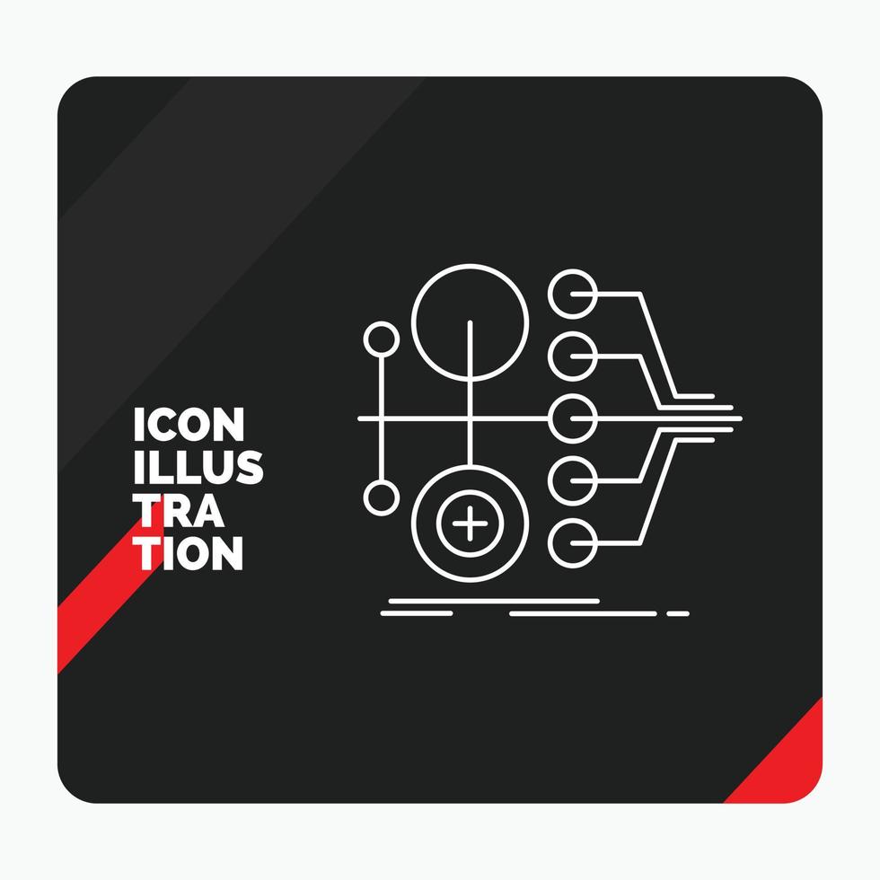Red and Black Creative presentation Background for monetization. finance. money. transfer. value Line Icon vector