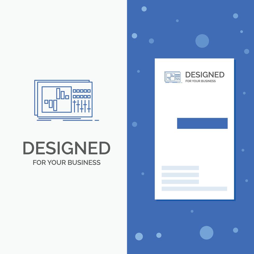 Business Logo for control. equalizer. equalization. sound. studio. Vertical Blue Business .Visiting Card template vector
