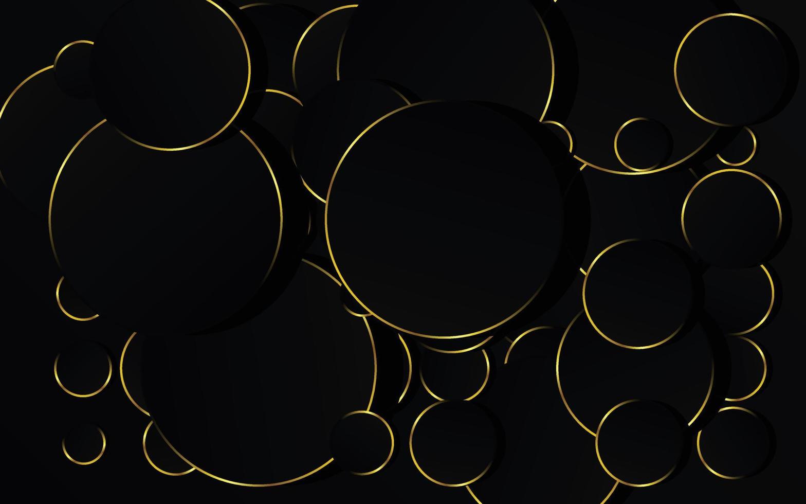 Abstract Gold Circle on black background technology vector