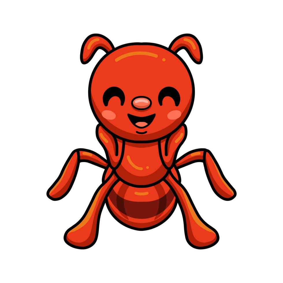 Cute little red ant cartoon vector