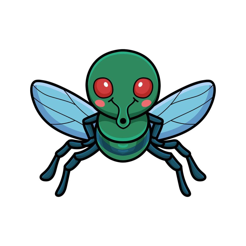 Cute little house fly cartoon vector