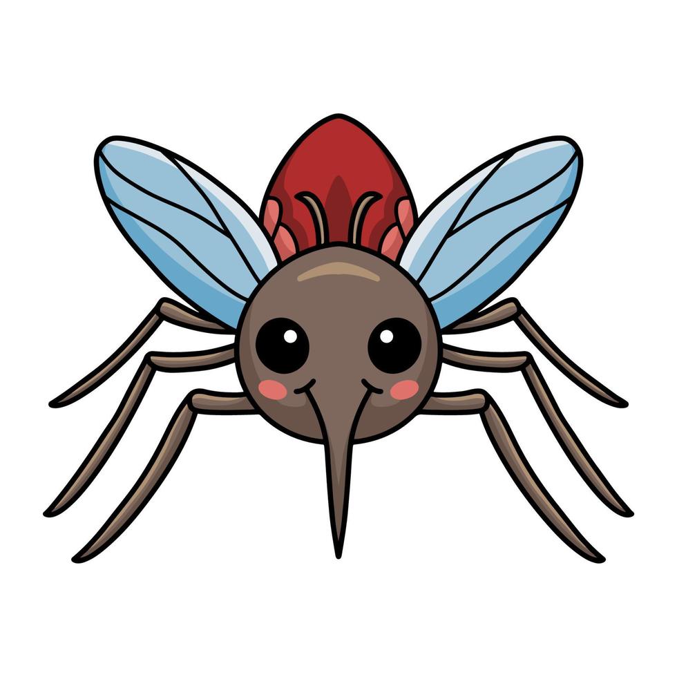 pequeño y lindo diseño de dibujos animados de mosquitos vector