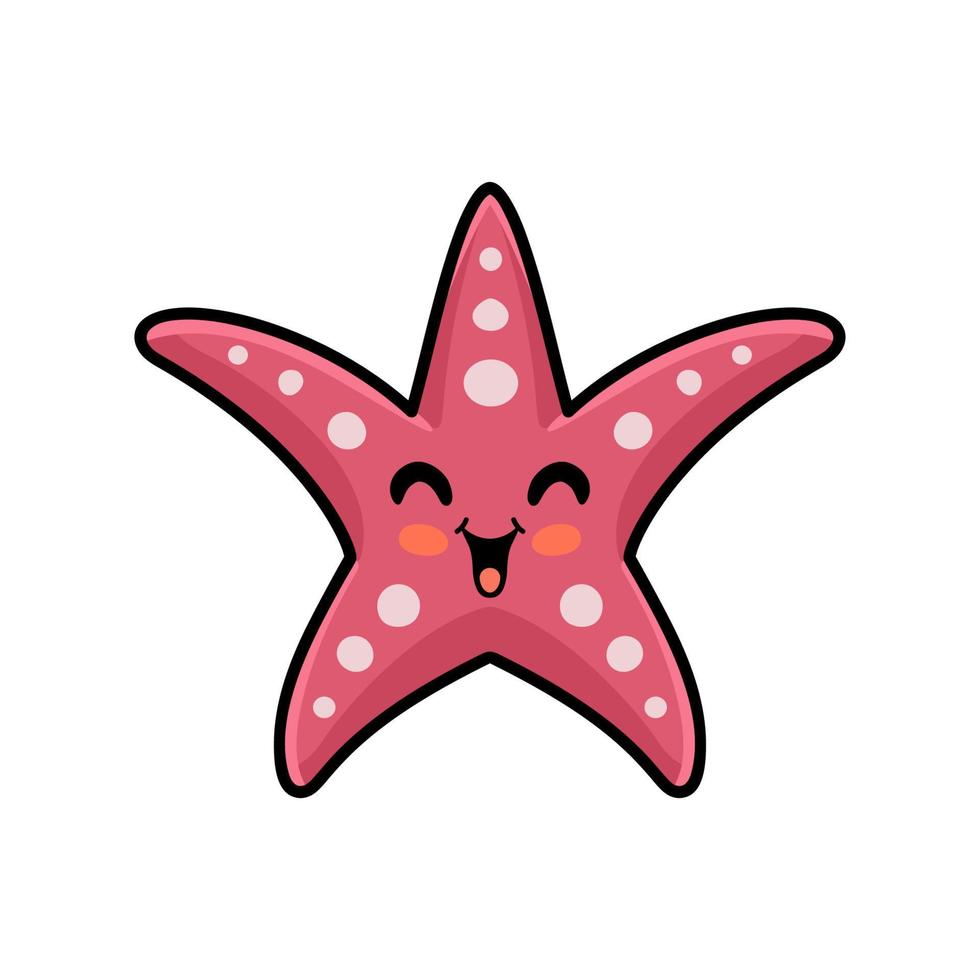 Cute pink starfish cartoon design vector